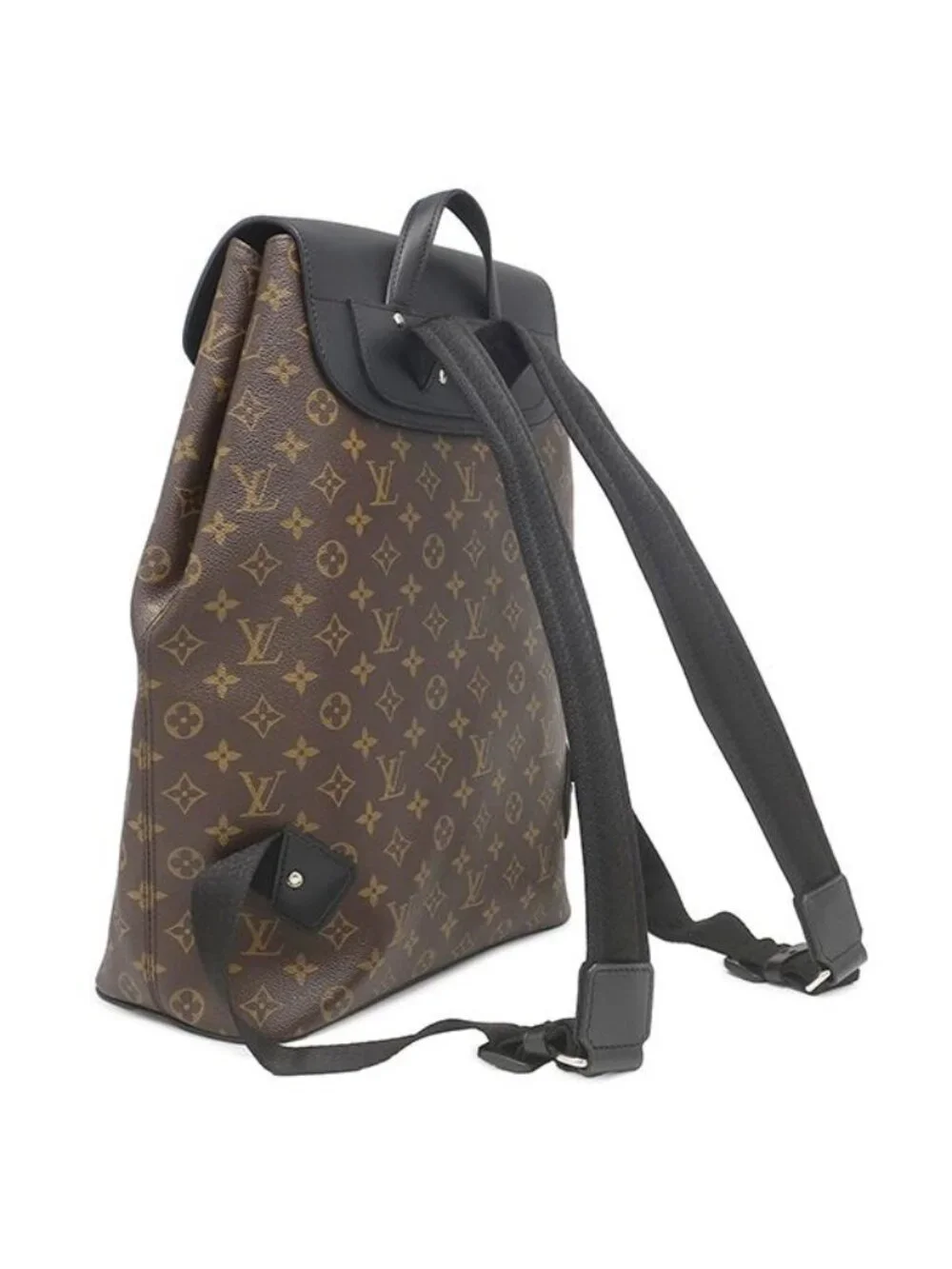 Louis Vuitton Backpack Parc Monogram Macassar Black Silver Brown